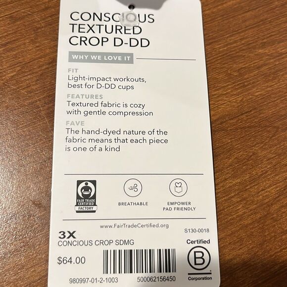 NWT Athleta Conscious Textured Crop D-DD size 3X - Picture 3 of 5